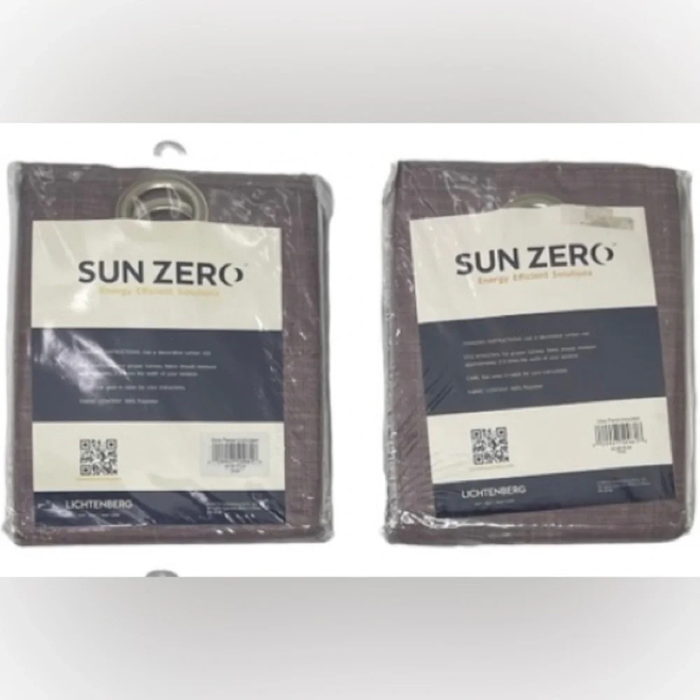 Sun Zero Lichtenberg Curtains Black Out Grommet Top Plum Size 40 X 94